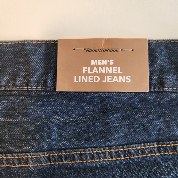 Adventuridge Flannel Lined Jeans Blue Straight Leg‎ Pocket Denim Mens 38x32 NEW - Picture 7 of 13